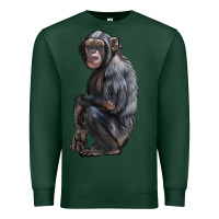 Sports Green Chimpanzee Illustrations Premium Sweatshirt - LillyAllenDesigns