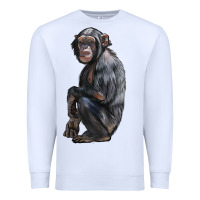 White Chimpanzee Illustrations Premium Sweatshirt - LillyAllenDesigns
