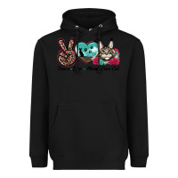 Black peace love maine coon cat Heavyweight Hoodie - LillyAllenDesigns