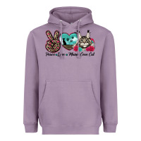Lavender peace love maine coon cat Heavyweight Hoodie - LillyAllenDesigns