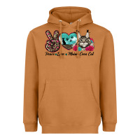 Meerkat peace love maine coon cat Heavyweight Hoodie - LillyAllenDesigns