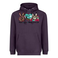 Plum peace love maine coon cat Heavyweight Hoodie - LillyAllenDesigns