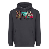 Smoke peace love maine coon cat Heavyweight Hoodie - LillyAllenDesigns