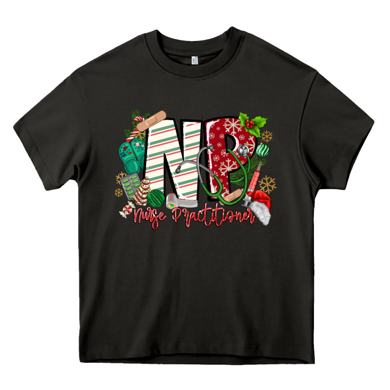 Np Nurse Practitioner Christmas Heavy Core Tee by MaliasSmallBusiness | Teevron