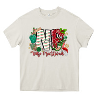 Cream NP Nurse Practitioner Christmas Heavy Core Tee - MaliasSmallBusiness