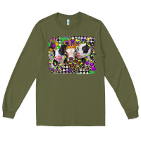Army Green mardi gras heifers Long Sleeve Tee - CowGirlArtShop