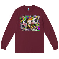 Burgundy mardi gras heifers Long Sleeve Tee - CowGirlArtShop