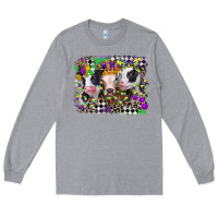 Heather Grey mardi gras heifers Long Sleeve Tee - CowGirlArtShop