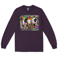 Plum mardi gras heifers Long Sleeve Tee - CowGirlArtShop