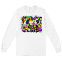 White mardi gras heifers Long Sleeve Tee - CowGirlArtShop