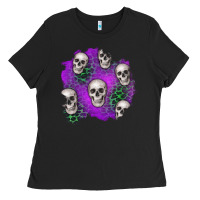 Black halloween patch 2 Ladies Tee - BundleAndBundleShop