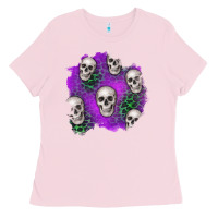 Bubblegum Pink halloween patch 2 Ladies Tee - BundleAndBundleShop