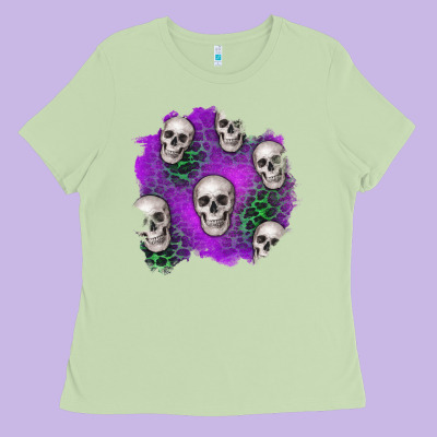 Halloween Patch 2 Ladies Tee Designed By Bundleandbundleshop