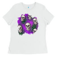 White halloween patch 2 Ladies Tee - BundleAndBundleShop