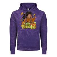 Cloud Purple Thankful Fall with black girl Vintage Hoodie - NancyCooperArtShop