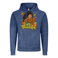 Vintage Denim Thankful Fall with black girl Vintage Hoodie - NancyCooperArtShop