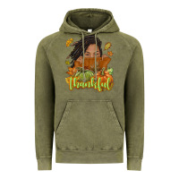 Vintage Olive Thankful Fall with black girl Vintage Hoodie - NancyCooperArtShop