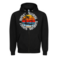 Black sunrise sunburn sunset repeat retro vintage gift vacation t shirt Zipper Hoodie - tuanDangUi
