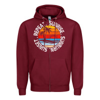 Burgundy sunrise sunburn sunset repeat retro vintage gift vacation t shirt Zipper Hoodie - tuanDangUi