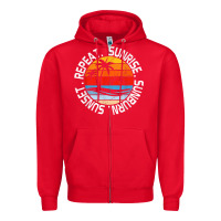 Red sunrise sunburn sunset repeat retro vintage gift vacation t shirt Zipper Hoodie - tuanDangUi