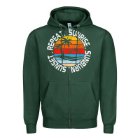 Sports Green sunrise sunburn sunset repeat retro vintage gift vacation t shirt Zipper Hoodie - tuanDangUi
