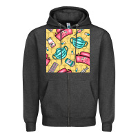 Charcoal Heather nurse medicine seamless pattern Zipper Hoodie - BundleAndBundleShop