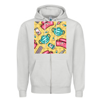 Dove Grey nurse medicine seamless pattern Zipper Hoodie - BundleAndBundleShop