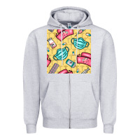 Heather Grey nurse medicine seamless pattern Zipper Hoodie - BundleAndBundleShop