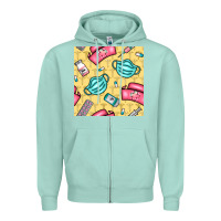 Seafoam nurse medicine seamless pattern Zipper Hoodie - BundleAndBundleShop