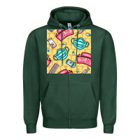 Sports Green nurse medicine seamless pattern Zipper Hoodie - BundleAndBundleShop