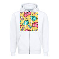 White nurse medicine seamless pattern Zipper Hoodie - BundleAndBundleShop