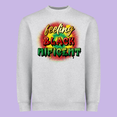 Feeling Blacknificent Heavyweight Sweatshirt Designed By Fadigitalartstudio