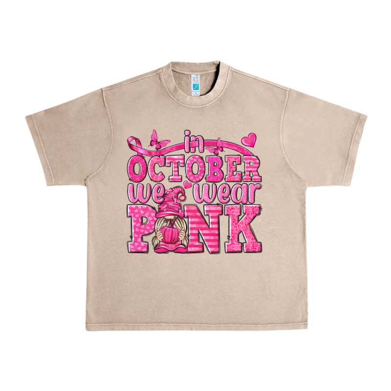 In October We Wear Pink With Gnome Urban Heavy Tee by texasbilliewilder | Teevron