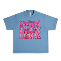 Pebble Blue In October We Wear Pink with Gnome Urban Heavy Tee - texasbilliewilder