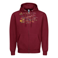 Burgundy operation ho ho ho Zipper Hoodie - tuanDangUi