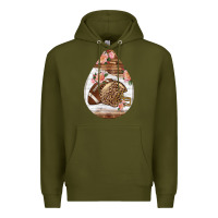 Army Green american football and western roses teardrop Premium Hoodie - BundleAndBundleShop