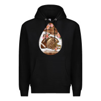 Black american football and western roses teardrop Premium Hoodie - BundleAndBundleShop