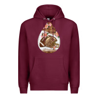 Burgundy american football and western roses teardrop Premium Hoodie - BundleAndBundleShop