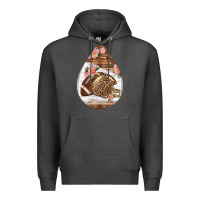 Charcoal Heather american football and western roses teardrop Premium Hoodie - BundleAndBundleShop