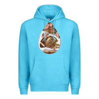 Ocean Blue american football and western roses teardrop Premium Hoodie - BundleAndBundleShop