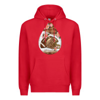 Red american football and western roses teardrop Premium Hoodie - BundleAndBundleShop