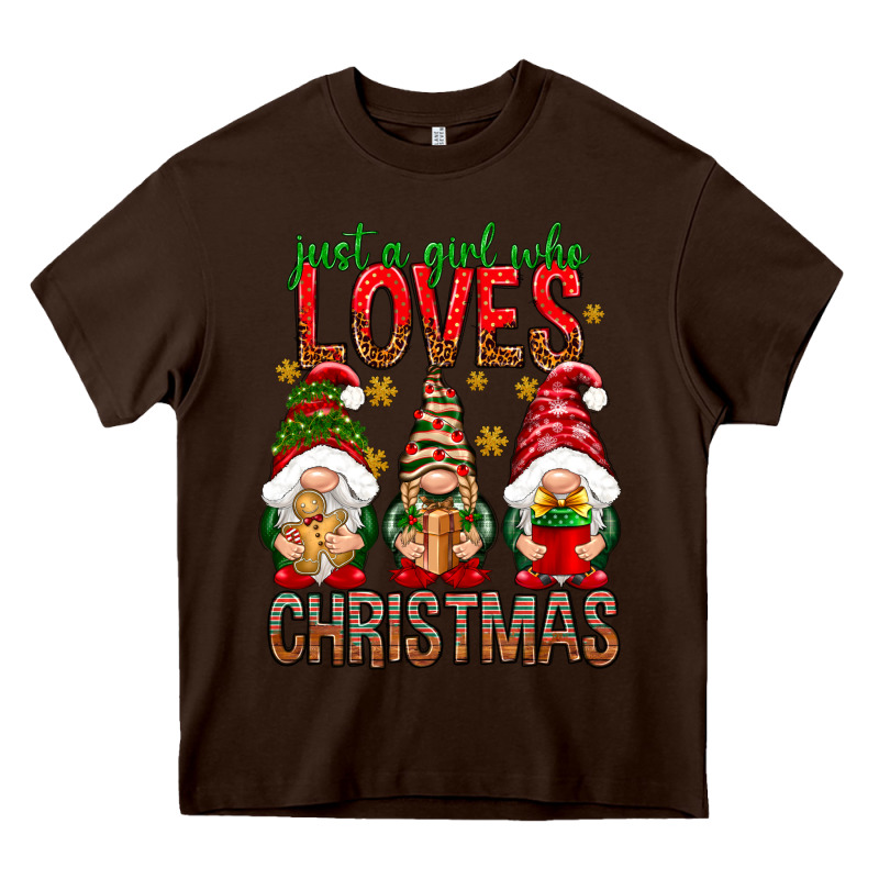 Just A Girl Who Loves Christmas Heavy Core Tee by NancyCooperArtShop | Teevron