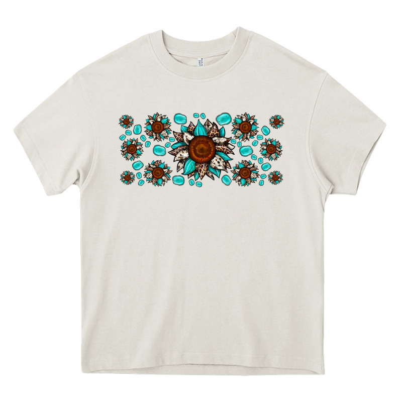 Cowhide Leopard Sunflower Gemstone Heavy Core Tee by JahusDesignShop | Teevron
