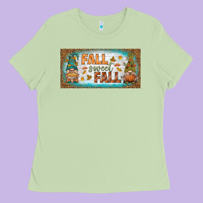 Fall Sweet Fall License Plate Ladies Tee Designed By Bundleandbundleshop