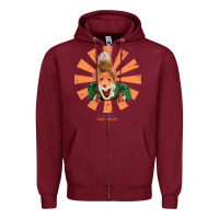 Burgundy basil brush retro japanese Zipper Hoodie - tuanDangUi