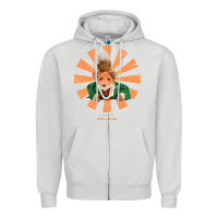 Dove Grey basil brush retro japanese Zipper Hoodie - tuanDangUi