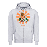 Heather Grey basil brush retro japanese Zipper Hoodie - tuanDangUi