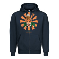Navy basil brush retro japanese Zipper Hoodie - tuanDangUi