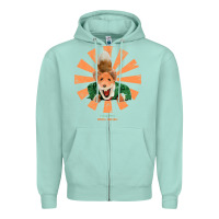 Seafoam basil brush retro japanese Zipper Hoodie - tuanDangUi
