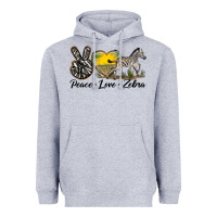 Heather Grey peace love zebra Heavyweight Hoodie - LillyAllenDesigns